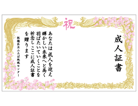 成人証書幕は成人式や二十歳の集いの際、記念撮影の背景として最適です